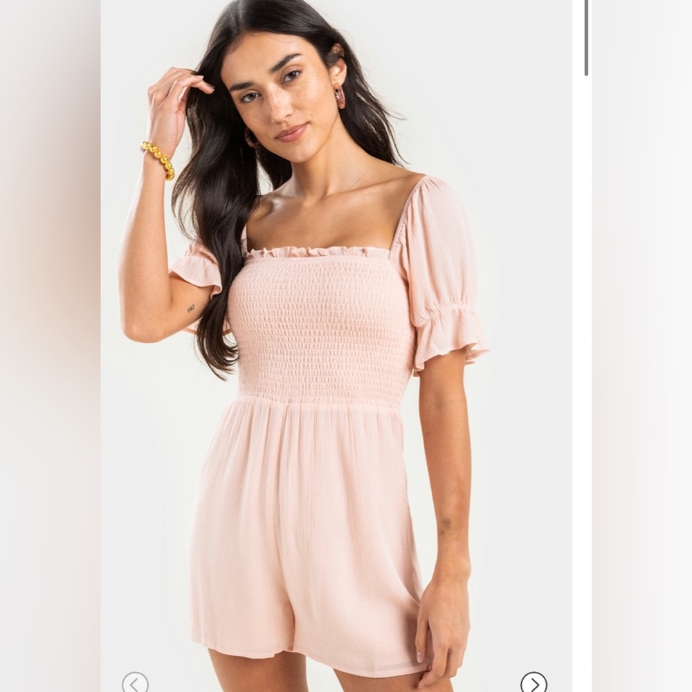 Francesca’s - Lana Smock Top Romper - Picture 1 of 10